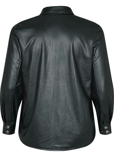 Skjorta i läderimitation, Black, Packshot image number 1