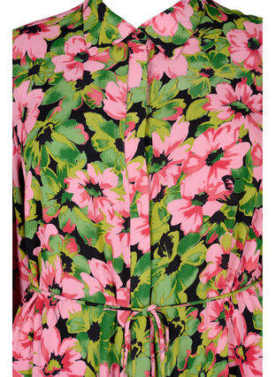 Skjortklänning i viskos med blommönster, Pink G. Flower AOP, Packshot image number 2