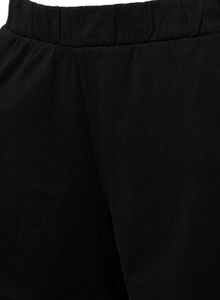 Enfärgade sweatshirtshorts med fickor, Black, Packshot image number 2
