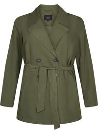 Trenchcoat med bälte och fickor
