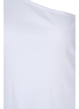 One shoulder-topp i bomull, Bright White, Packshot image number 2