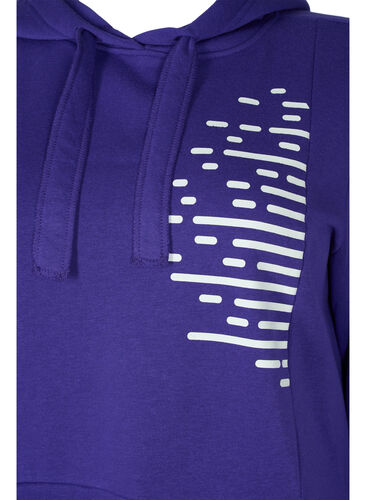 Lång sweatshirt med huva och fickor, Deep Blue, Packshot image number 2