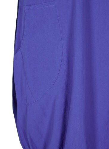 Kortärmad klänning i bomull, Dazzling Blue, Packshot image number 3
