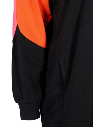 Sweatshirtklänning med colorblock och fickor, Black, Packshot image number 3