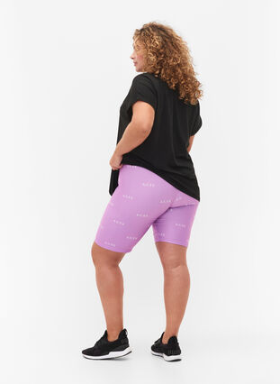 Träningsshorts med tryck, A.Violet w. Text, Model image number 1