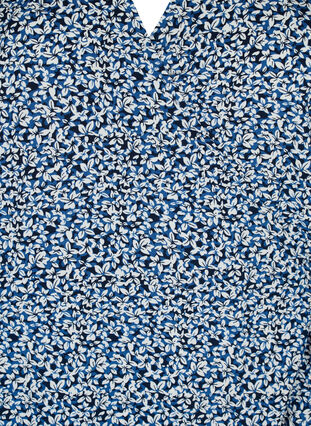 Blommig omlottklänning med korta ärmar, Petit Blue Flower, Packshot image number 2