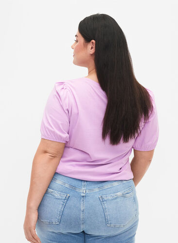 T-shirt i bomull med 2/4-ärmar, Lupine, Model image number 1