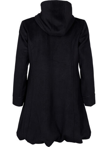 Jacka i ull och huva, Black Solid, Packshot image number 1