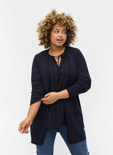 Cardigan med fickor, Night Sky, Model image number 0