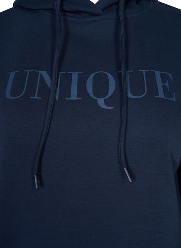 Sweatshirtklänning med huva och slits, Navy Blazer, Packshot image number 2