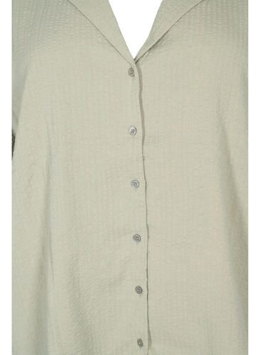 Skjorta i bomull med struktur, Seagrass , Packshot image number 2