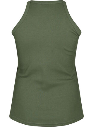 Ribbat linne i bomull, Thyme, Packshot image number 1