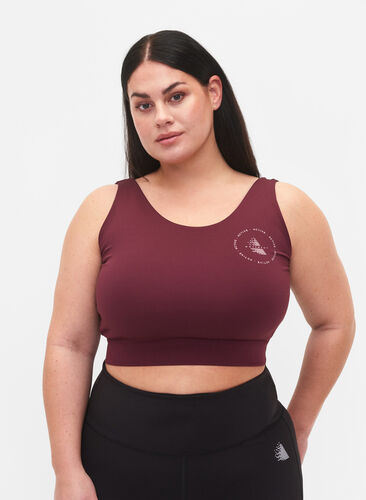 CORE, MID SUPPORT SPORTS BRA - Sport-bh med v-rygg, Fig, Model image number 0
