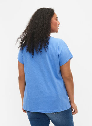T-shirt i bomull med tryck, Ultramarine C Leaf, Model image number 1