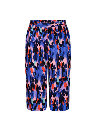 Löst sittande culotte-byxor i viskos, Colorful Animal, Packshot image number 0