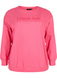 Sweatshirt i bomull med texttryck