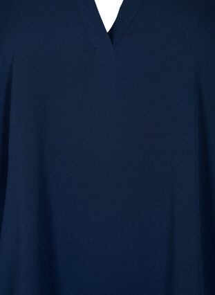 Långärmad blus med spetsdetalj , Navy Blazer, Packshot image number 2