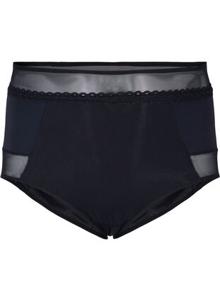 Trosa med mesh och extra hög midja, Black, Packshot image number 0