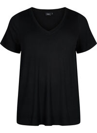 Ribbad t-shirt i viskos
