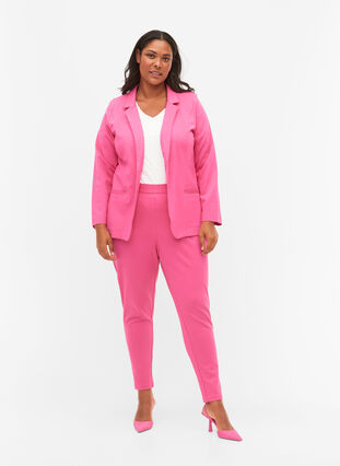 Croppade byxor med fickor, Shocking Pink, Model image number 0