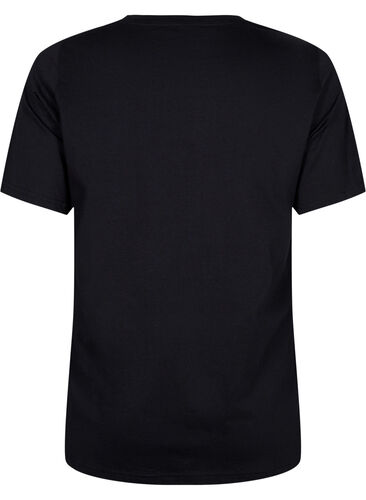 T-shirt med nitar i ekologisk bomull, Black NOW or never, Packshot image number 1
