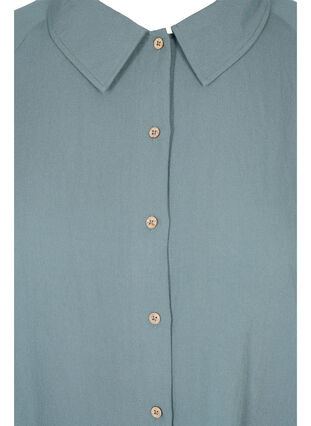 Lång viskosskjorta med fickor och 3/4-ärmar, Balsam Green, Packshot image number 2