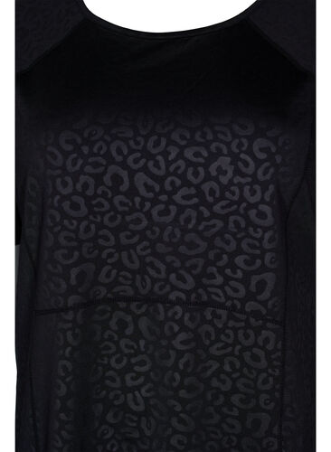 Träningst-shirt med tryck och mesh, Black, Packshot image number 2