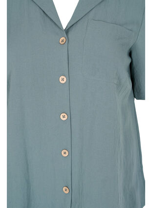 Skjorta i viskos med korta ärmar, Balsam Green, Packshot image number 2