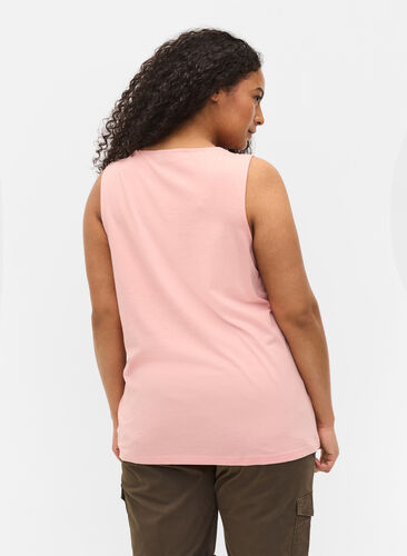Topp med v-hals och spetsdetaljer, Rose Tan Mel., Model image number 1