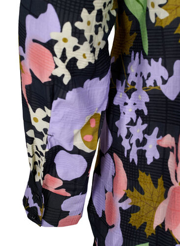 Blommig tunika i viskos, Purple Green Flower, Packshot image number 3