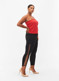 Leggings med snörning, Black, Model