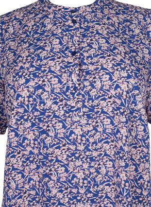 FLASH - Tryckt tunika med korta ärmar, Strong Blue Flower, Packshot image number 2