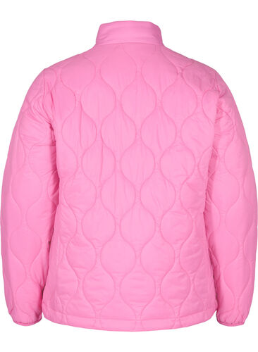 Quiltad jacka med dragkedja och fickor, Hot Pink, Packshot image number 1