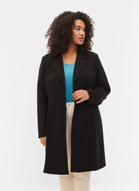Lång kappa med knappar, Black, Model