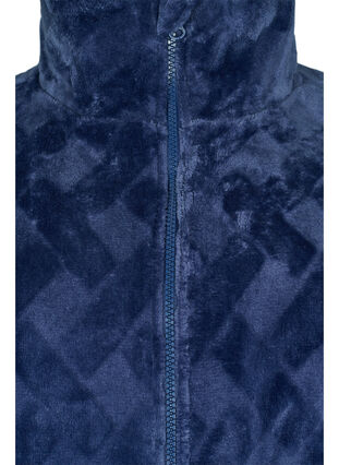 Morgonrock med dragkedja och fickor, Peacoat, Packshot image number 2