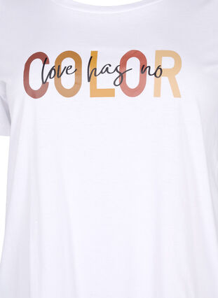 T-shirt i bomull med tryck, Bright White COLOR, Packshot image number 2