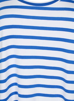 Randig trikåklänning med korta ärmar, Blue Stripes, Packshot image number 2