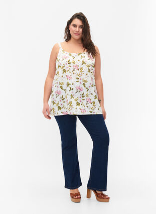 FLASH - Topp med tryck, Off White Flower, Model image number 2