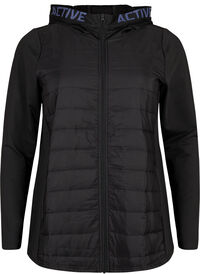 Quiltad sportjacka med huva