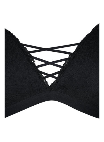 Vadderad spets-bh, Black, Packshot image number 2