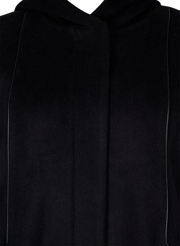 Jacka i ull och huva, Black Solid, Packshot image number 2