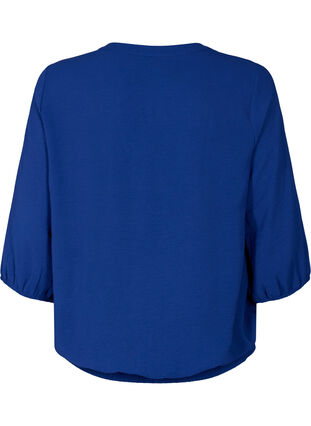 Blus med smock och 3/4-ärmar, Blue Depths, Packshot image number 1