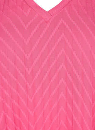 Kortärmad klänning med struktur, Shocking Pink, Packshot image number 2