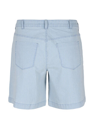Jeansshorts med randigt mönster, Light Blue Stripe, Packshot image number 1