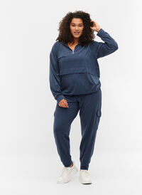 Sweatpants med cargofickor, Insignia Blue Mel. , Model
