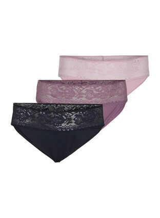 3-pack g-string med spets, Mix assortment, Packshot image number 0