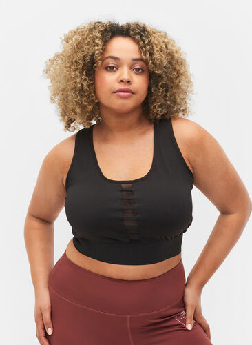 Sport-bh med brottarrygg, Black, Model image number 0