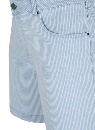 Jeansshorts med randigt mönster, Light Blue Stripe, Packshot image number 2