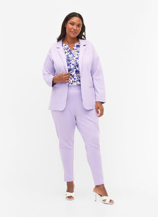 Enkel blazer med knapp, Purple Rose, Model image number 2