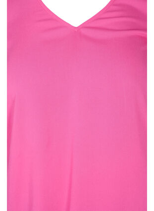Kortärmad blus i viskos, Fuchsia Purple, Packshot image number 2